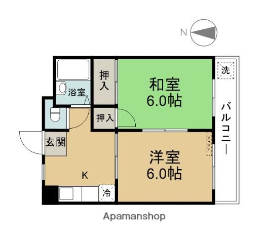 アメニックス賀来Ⅱ(2K/3階)の間取り写真