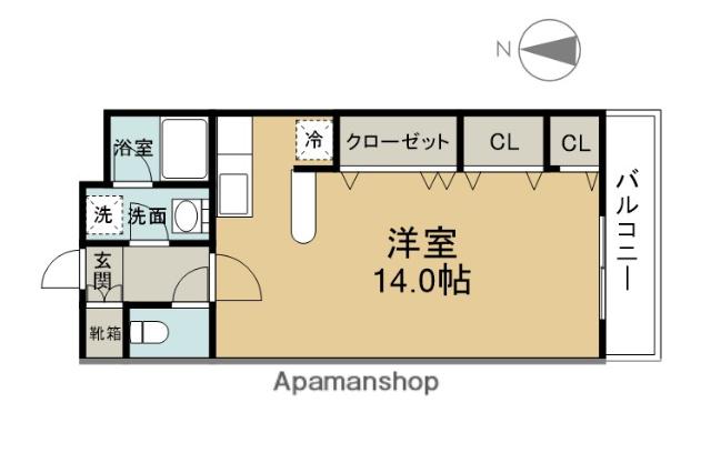 三洋コーポNO7(ワンルーム/5階)の間取り写真