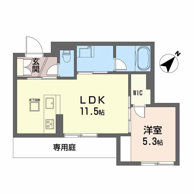 シャーメゾンアルメリア(1LDK/1階)の間取り写真