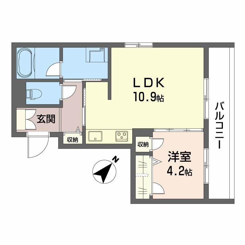 シャーメゾンアルメリア(1LDK/2階)の間取り写真