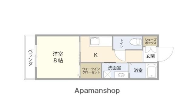 アディー鴛野(1K/1階)の間取り写真