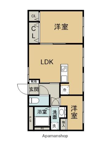 衛藤ビル(2LDK/5階)の間取り写真