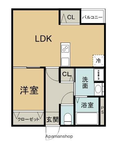 衛藤ビル(1LDK/3階)の間取り写真