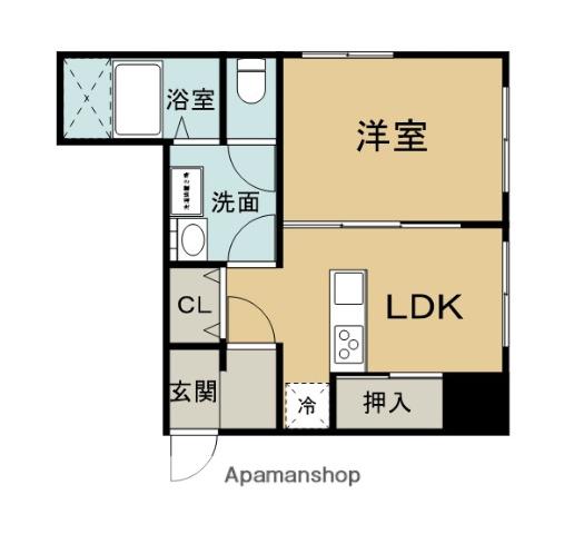 衛藤ビル(1LDK/1階)の間取り写真