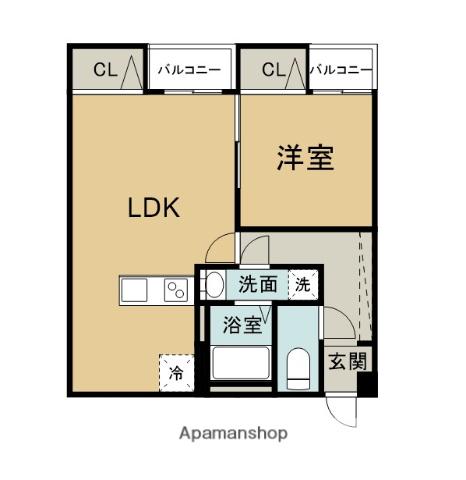 衛藤ビル(1LDK/2階)の間取り写真