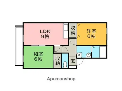 コンフォールかわの(2LDK/2階)の間取り写真