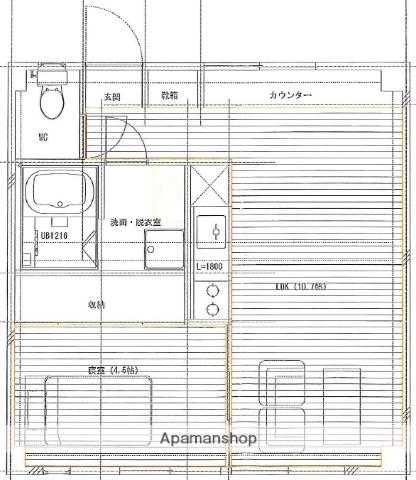 リルームス千歳(1LDK/2階)の間取り写真