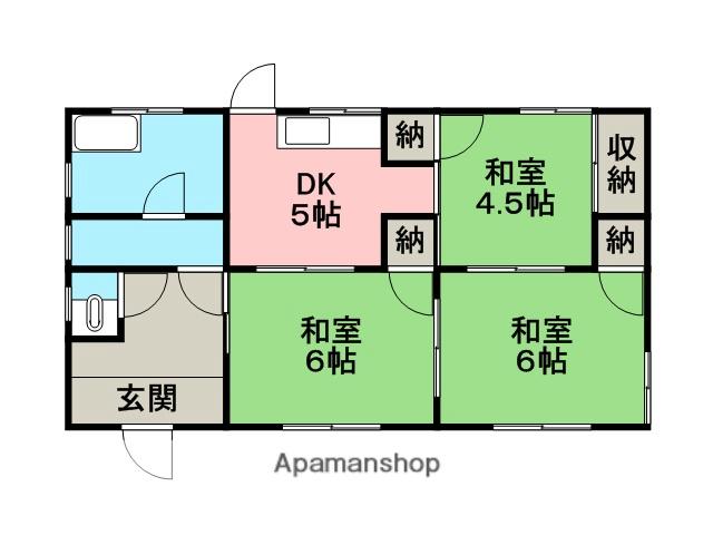 久大本線 古国府駅 徒歩5分 1階建 築36年(3DK)の間取り写真