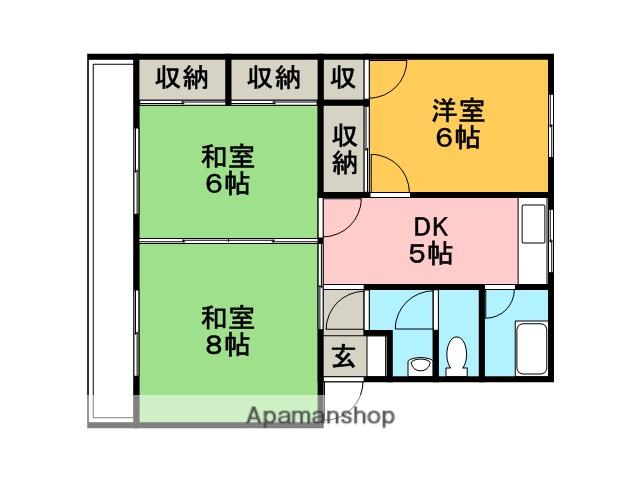 宗コーポ(3DK/4階)の間取り写真