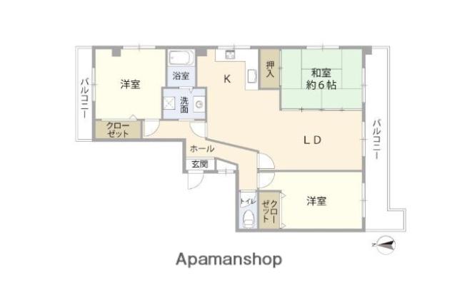 ナイスモア中島(3LDK/8階)の間取り写真