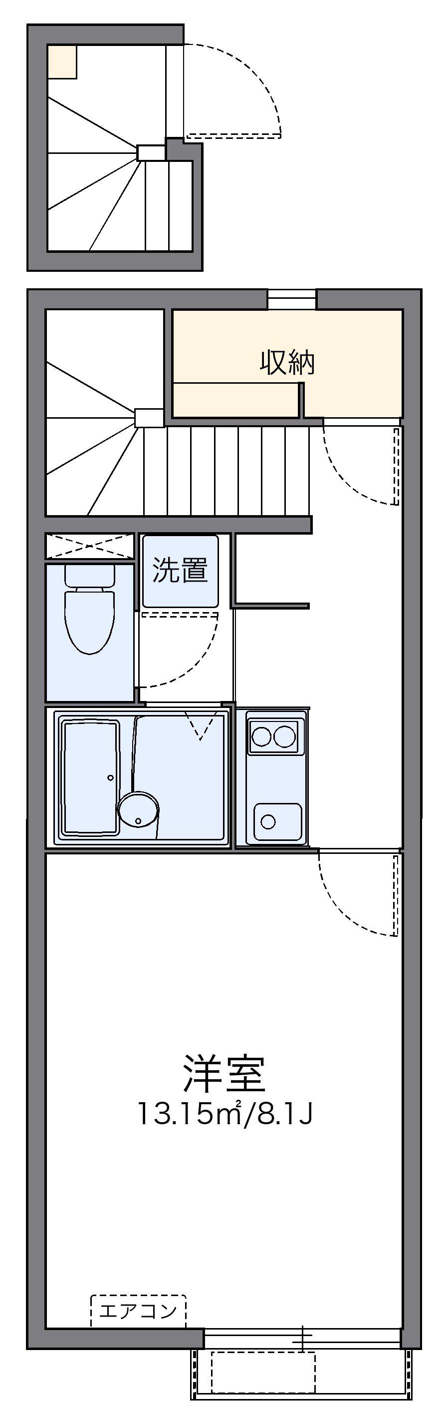 レオネクストドリームハイツⅢ(1K/2階)の間取り写真