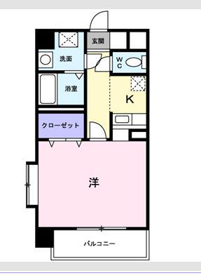 エルグレイス大手(1K/3階)の間取り写真