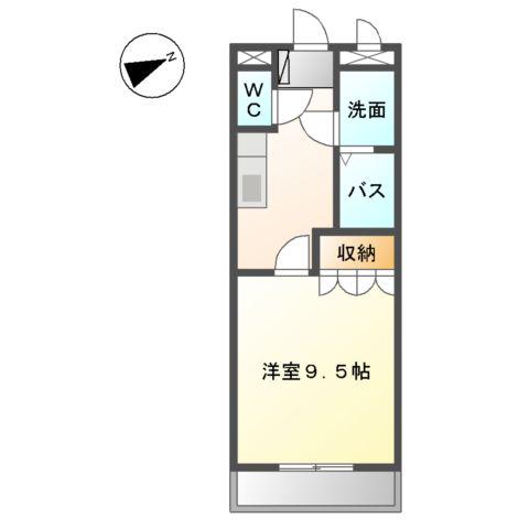 メルヴェール(1K/2階)の間取り写真