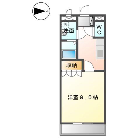 メルヴェーユ宮崎(1K/2階)の間取り写真