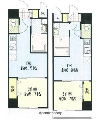 リデアル顕徳(1DK/4階)の間取り写真