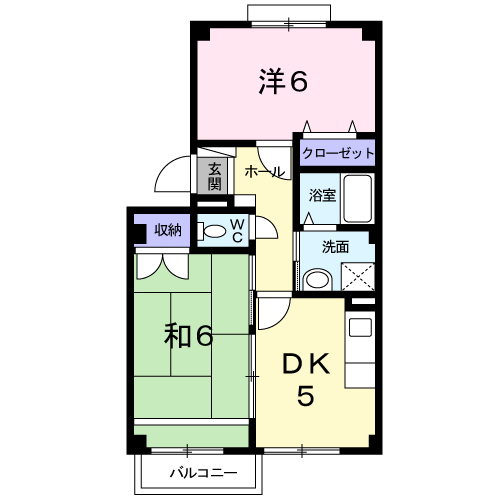 ハイム川北(2DK/2階)の間取り写真
