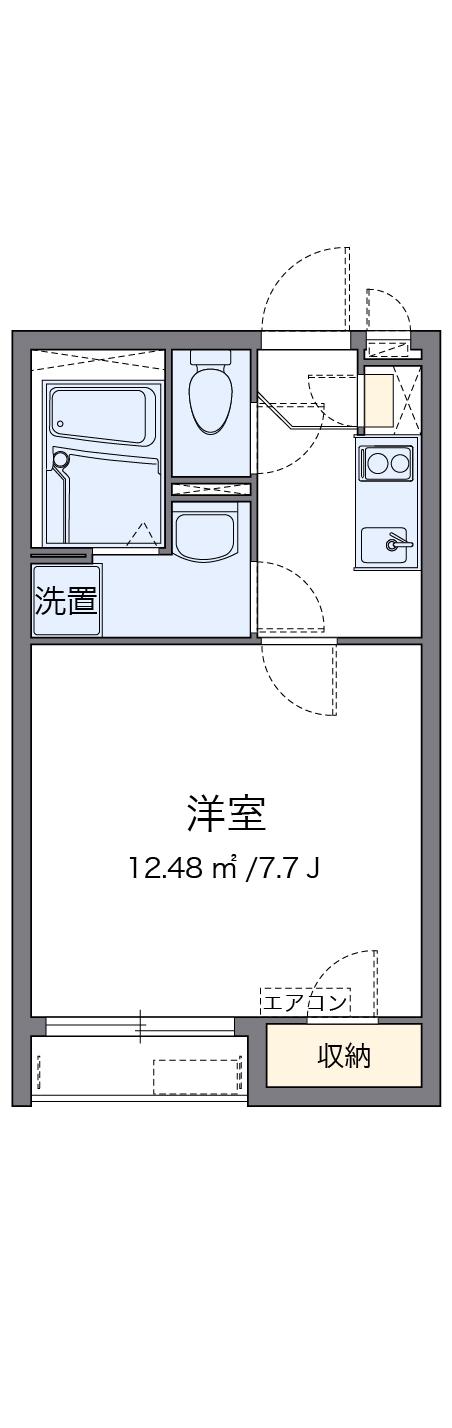 クレイノSⅡ(1K/2階)の間取り写真
