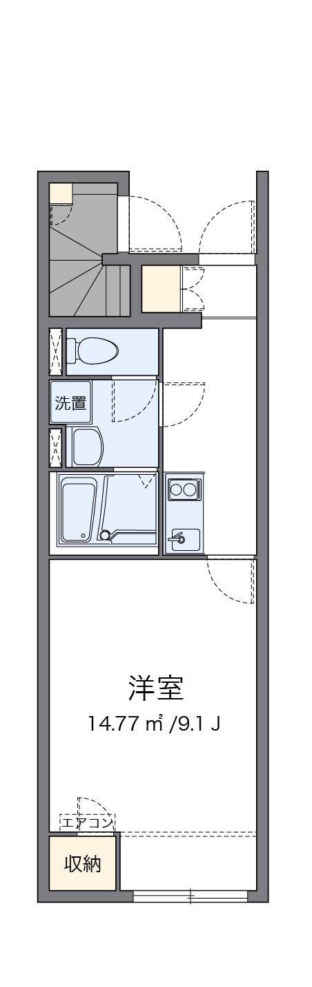 クレイノ日吉原Ⅲ(1K/1階)の間取り写真