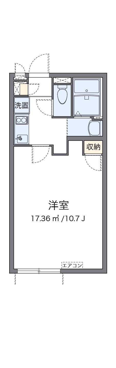 クレイノななせⅢ(1K/2階)の間取り写真