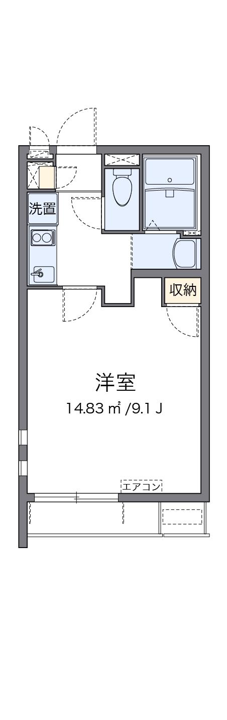 クレイノななせⅢ(1K/1階)の間取り写真