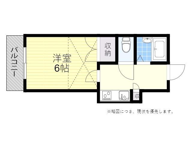 モンリーブル萩原(1K/1階)の間取り写真