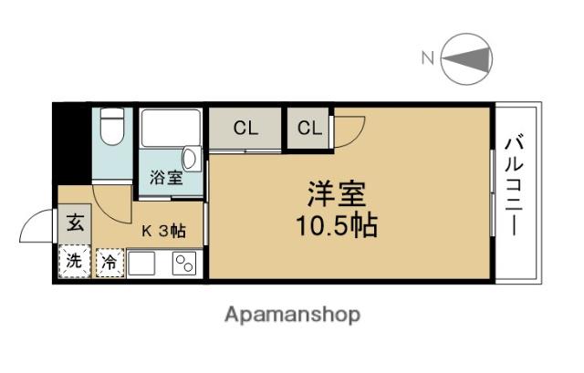 プレアール高松東(1K/3階)の間取り写真