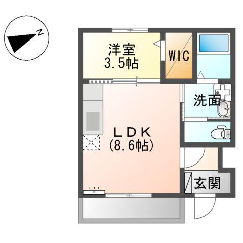 ル・シェルブルー(1LDK/1階)の間取り写真