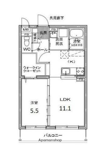 ベル ブローテ(1LDK/1階)の間取り写真