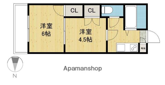 エンブレム三佐(2K/2階)の間取り写真