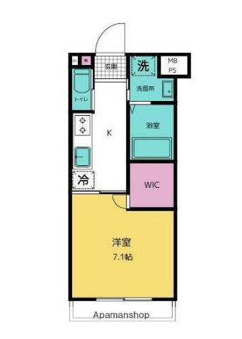 OASIS(1K/1階)の間取り写真