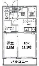 FLOWERCONCORDIA(1LDK/5階)の間取り写真