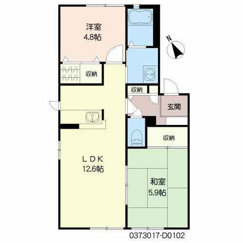 シャーメゾン昴D(2LDK/1階)の間取り写真