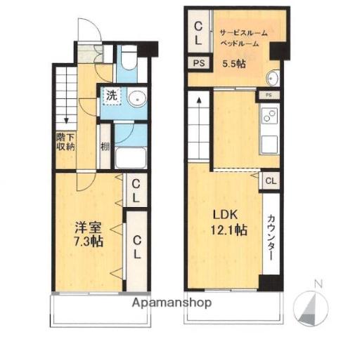 BLISS長浜(1SLDK/5階)の間取り写真
