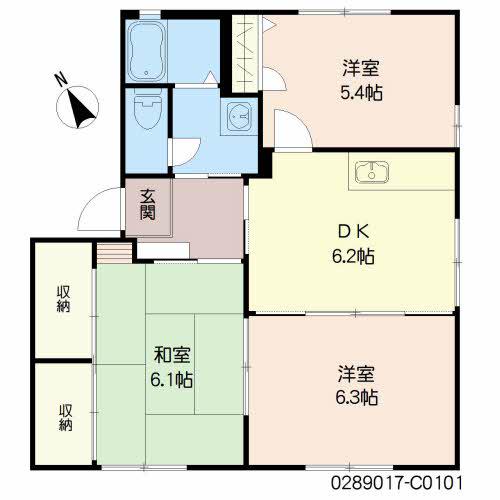 シャーメゾン昴 C棟(3DK/1階)の間取り写真