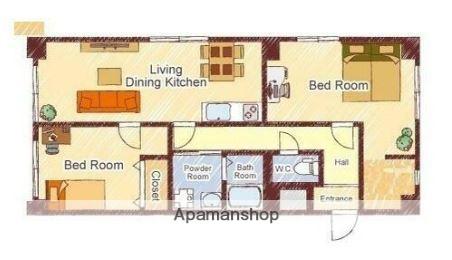 リルームス中島西Ⅱ(2SLDK/7階)の間取り写真