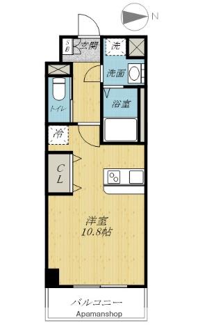 スカイメゾン新町(ワンルーム/6階)の間取り写真