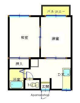 フォーブル津末(2DK/2階)の間取り写真