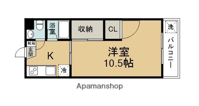 バイデンBLD(1K/4階)の間取り写真