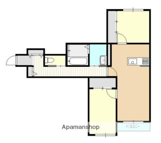 BELLE LEAD中島東(2LDK/1階)の間取り写真