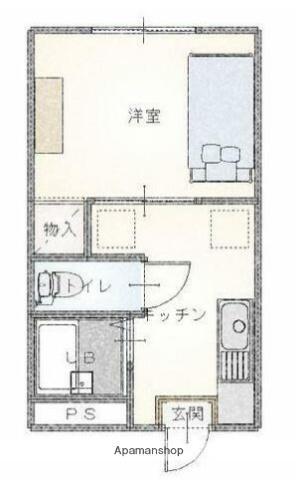 グリーン荘B棟(1K/1階)の間取り写真