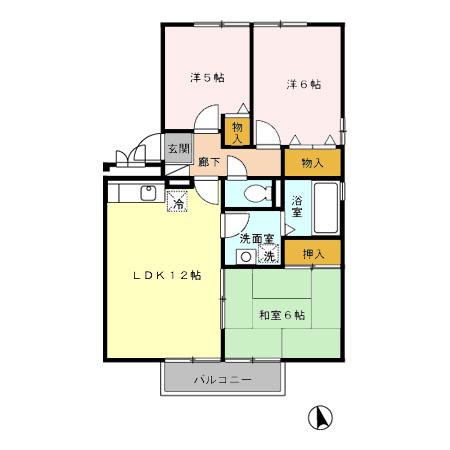 エスポワールシオン21(3LDK/2階)の間取り写真