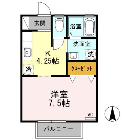 エミネンス(1K/2階)の間取り写真
