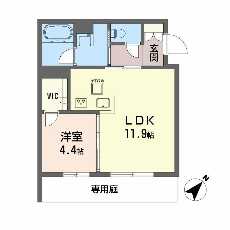 シャーメゾンアルメリア(1LDK/1階)の間取り写真