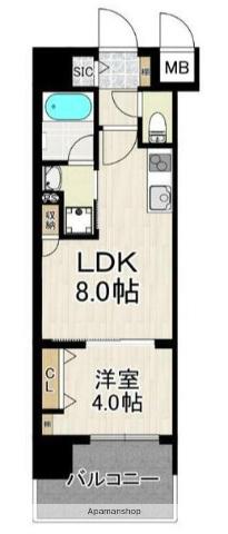 サンロージュ大分駅前(1LDK/8階)の間取り写真
