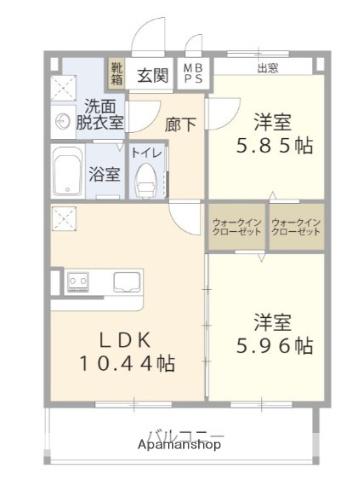 KOMACHI-SO 17(2LDK/4階)の間取り写真