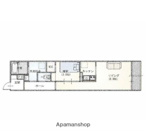 明磧マンション(1LDK/1階)の間取り写真