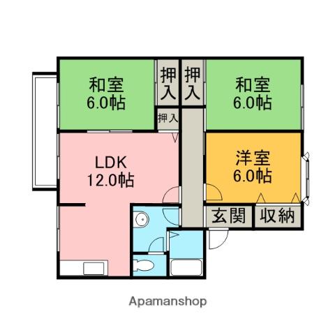 エーデルハイム(3LDK/1階)の間取り写真