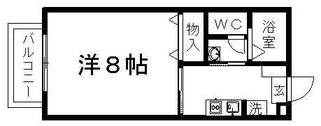 ユニティコートM(1K/1階)の間取り写真