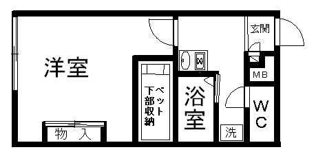 レオパレスどりぃむ21(1K/1階)の間取り写真