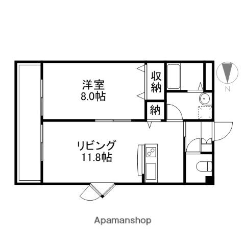 プレミール11番館(1LDK/1階)の間取り写真